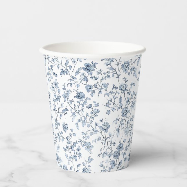 Vasos De Papel Chinoisería Azul (Anverso)