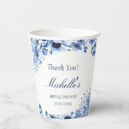 Vasos De Papel Chinoiserie asiática Floral azul claro Bridgerton