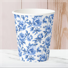 Vasos De Papel Chinoiserie azul