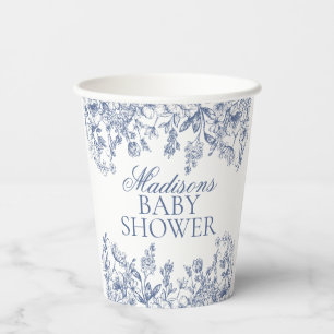 Vasos De Papel Chinoiserie Azul Fiesta Floral Vintage para Baby S