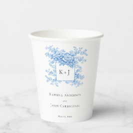 Vasos De Papel Chinoiserie Wedding Floral Monogram Elegant