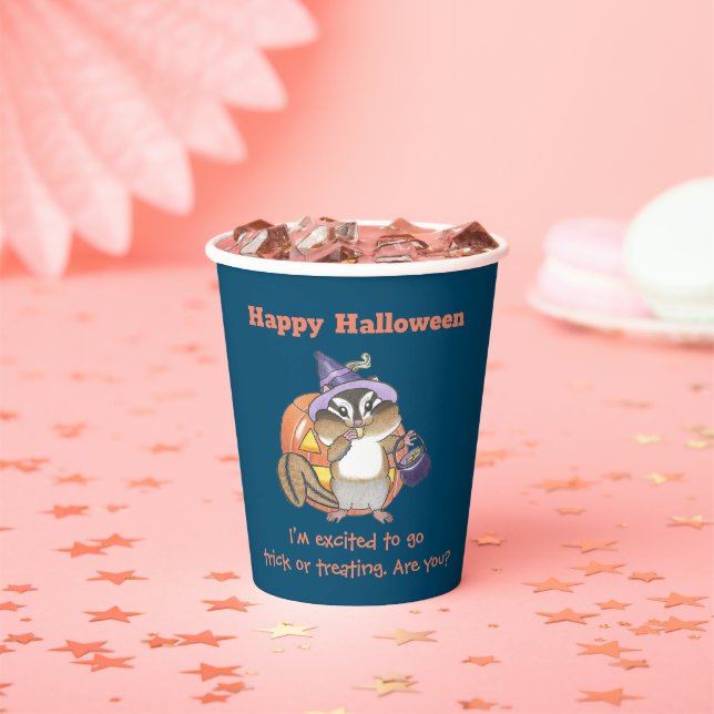Vasos De Papel Chipmunk Halloween taza de papel (in situ)