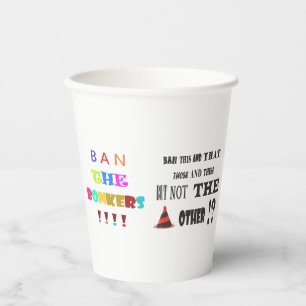 Vasos De Papel Chiste gracioso acerca de prohibir cosas palabras