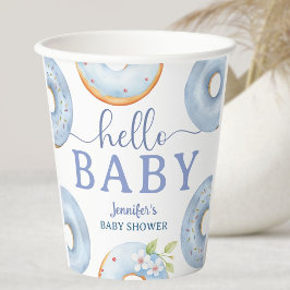 Vasos De Papel Chocolate Azul Baby Shower Hola Bebé Brunch  
