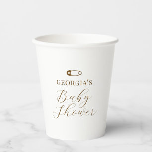 Vasos De Papel Chocolate Brown Chic Baby Shower
