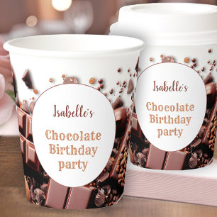 Vasos De Papel Chocolate caliente chocoholico cacao Nombre marrón