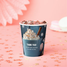 Vasos De Papel Chocolate Caliente con Ropa de Bebé Shower Acogedo