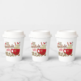 Vasos De Papel Chocolate Caliente y Fantasías Navideñas