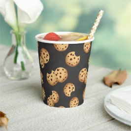 Vasos De Papel Chocolate Chip Cookies Chalkboard Papel de cumplea