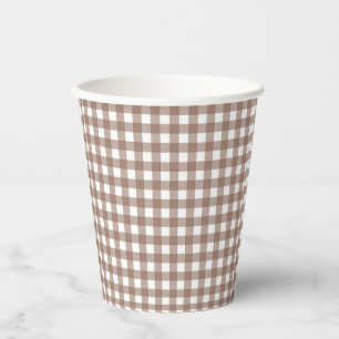 Vasos De Papel Chocolate Faye y Lauren Fall Brown Gingham