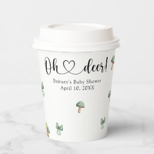 Vasos De Papel Chorreado de Bosque de Ciervos para Baby Shower