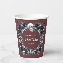 Vasos De Papel Chorreante de sangre gótico negro floral Boda Brid
