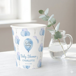 Vasos De Papel Chorreo Acuarela Floral Niño Baño de Bebé 