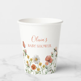 Vasos De Papel Chorro de bebé floral acuarela de flores silvestre