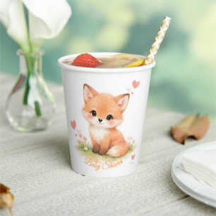 Vasos De Papel Chorro de bebé pastel floral acuarela baby shower