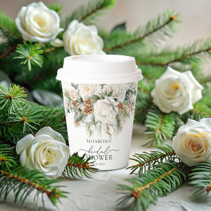 Vasos De Papel Chorro Nupcial de Floristería Invernal Elegante