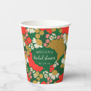 Vasos De Papel Chorro Nupcial de Ramo Floral