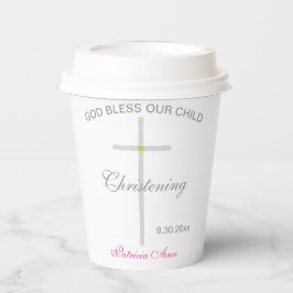 Vasos De Papel Christening Baby Girl Silver Cross