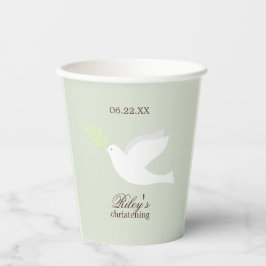 Vasos De Papel Christening White Dove Baby