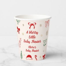Vasos De Papel Christmas A Merry Litte Baby Shower