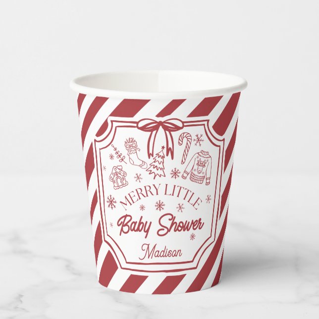 Vasos De Papel Christmas Baby Shower (Izquierda)