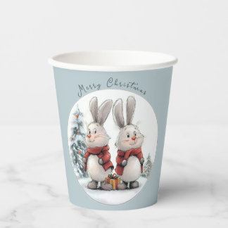 Vasos De Papel Christmas Bunny and gift, personalized