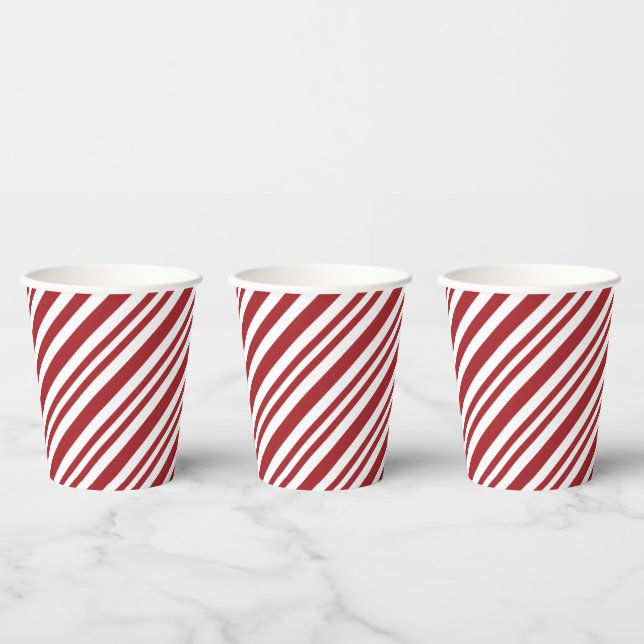 Vasos De Papel Christmas Candy Cane Stripes (Multi)