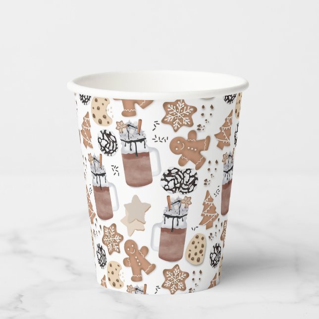 Vasos De Papel Christmas Cookies and Hot Cocoa Holiday Baking (Anverso)