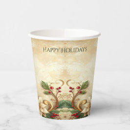 Vasos De Papel Christmas Floral Holiday Paper Cups