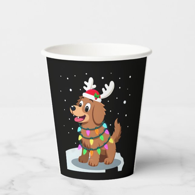 Vasos De Papel Christmas Lights Soft Coated Wheaten Terrier Dog T (Anverso)