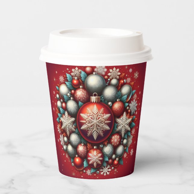Vasos De Papel Christmas ornament paper cup. (Anverso)