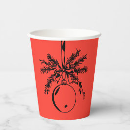 Vasos De Papel Christmas ornament with bow and pine branch