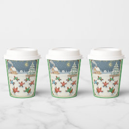 Vasos De Papel Christmas Poultry in Motion, Paper Cups