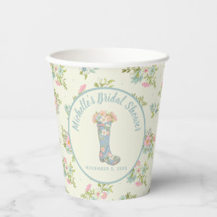 Vasos De Papel Chubasco de barro de lluvia azul y crema