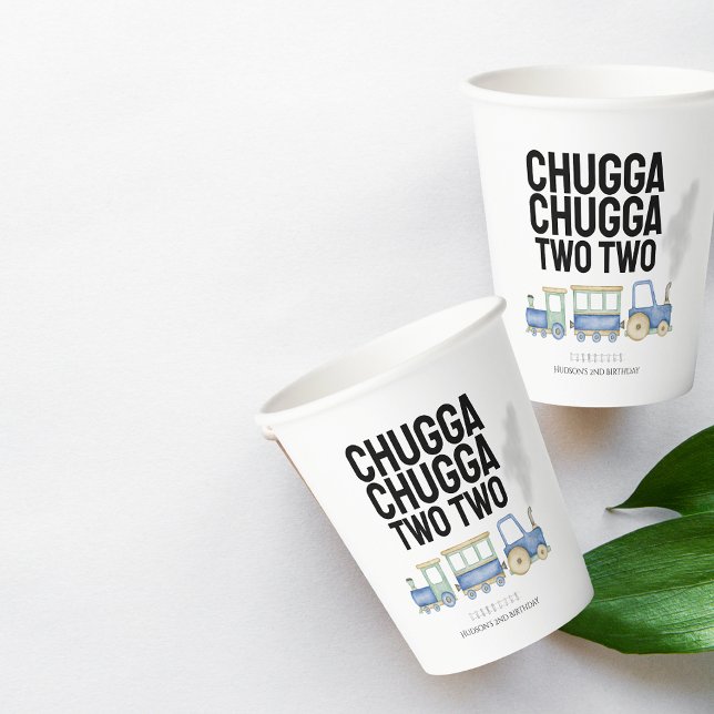 Vasos De Papel Chugga Chugga dos | 2.º cumpleaños | Cubos de pape (Subido por el creador)