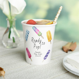 Vasos De Papel Chupachups de acuarela Baby shower