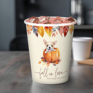 Vasos De Papel Chupar Calabaza Cachorro Baby Shower