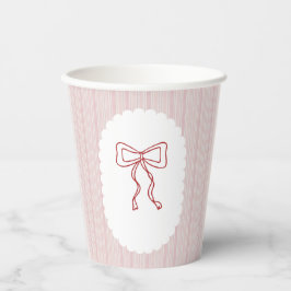 Vasos De Papel Chupete de bebé niña arco rojo dibujado a mano