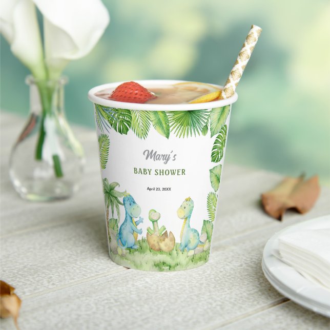 Vasos De Papel Chupinada de dinosaurio  (in situ)