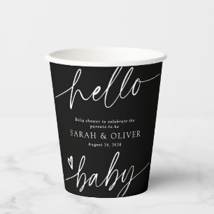 Vasos De Papel Chupito de baño de bebé en negro y blanco con letr