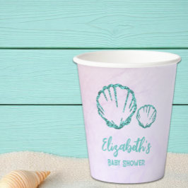 Vasos De Papel Chupito de conchas para baby shower