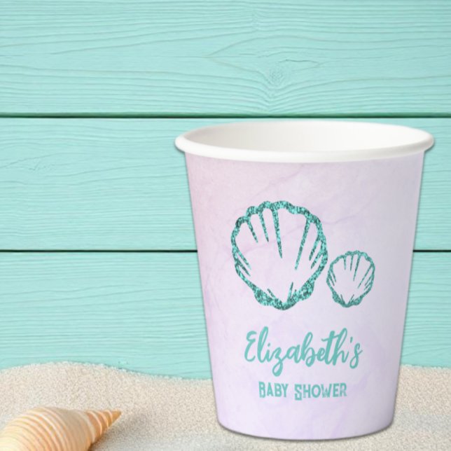 Vasos De Papel Chupito de conchas para baby shower (Subido por el creador)