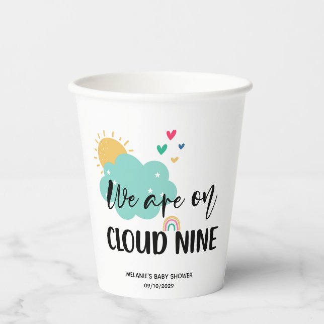 Vasos De Papel Chupito de Nube Nueve para Baby Shower  (Anverso)