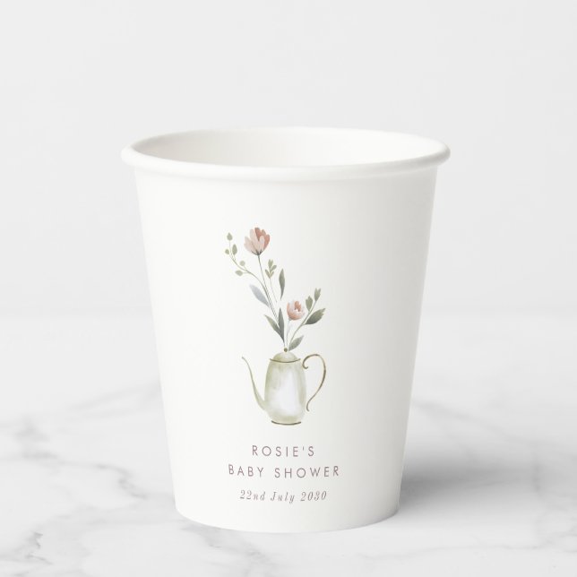 Vasos De Papel Chupito de té para baby shower (Anverso)