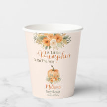 Chupito Floral Otoño Naranja Calabaza Baby Shower