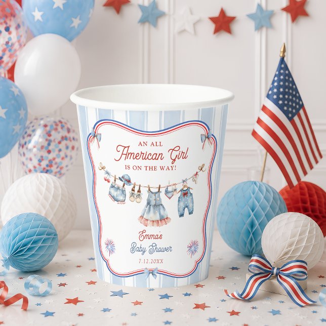 Vasos De Papel Chupito para niña americana (Subido por el creador)