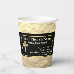 Vasos De Papel Church Pastor Gold And Black Classy