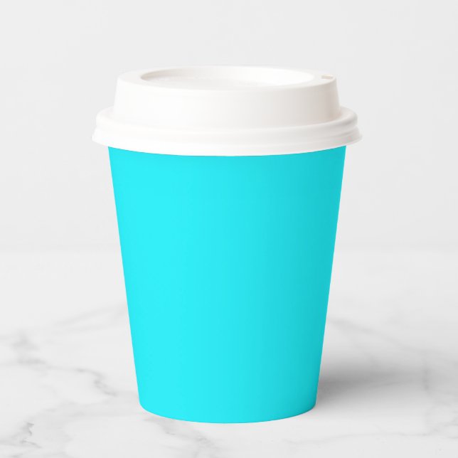 Vasos De Papel Cian Eléctrico (Anverso)