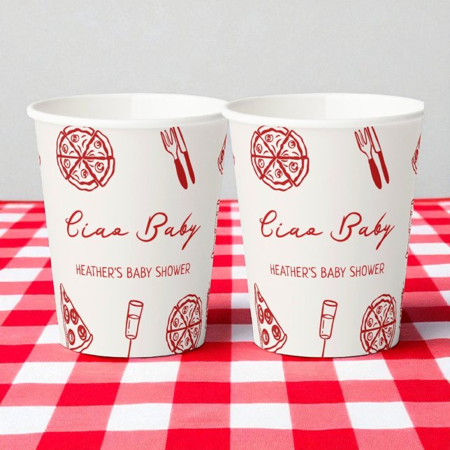 Vasos De Papel Ciao Baby Italian Pizza Baby Shower (Subido por el creador)