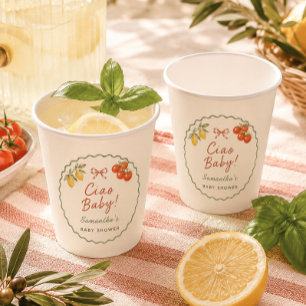 Vasos De Papel Ciao Baby Mercado Italiano Fiesta de Bebé 